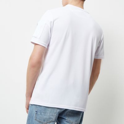 White zip sleeve T-shirt